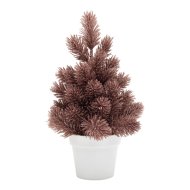 Dekortrend műfenyő rosegold fehér kaspóban 28 cm