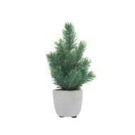 Dekortrend műfenyő cserépben 20cm deres