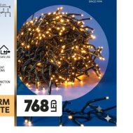 Fényfürt 768 LED meleg fehér 7m zöld kábel IP44