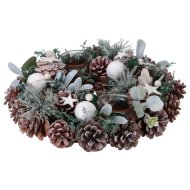 Adventi koszorú gyertyatartóval 30cm 2-féle
