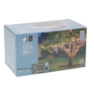 Napelemes fényfüzér 800 LED meleg fehér 16 m USB tölthető távirányítóval
