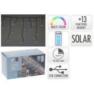 Fényfüzér 240 LED színes IP44 780cm napelemes