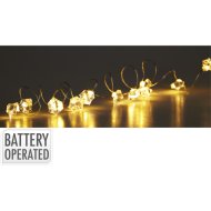 Fényfüzér beltéri kristály alakú 20 LED meleg fehér 190cm