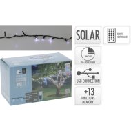 Fényfüzér kültéri 480 LED hideg fehér 21,6 m napelemes