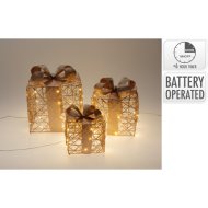 LED-es ajándékdoboz szett 3db-os meleg fehér
