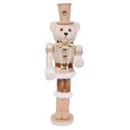 Dekor diótörő maci 53cm pezsgőszínű ruhában