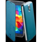Tok, FLIP BOOK, mobiltelefonhoz, kihajtható tok, hátlappal, kék, Samsung Galaxy S5 G900