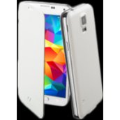 Tok, FLIP BOOK, mobiltelefonhoz, kihajtható tok, hátlappal, fehér, Samsung Galaxy S5 G900