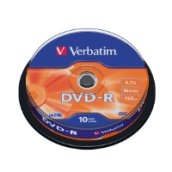 DVD-R lemez 4,7 GB 16x, 10db hengeren AZO