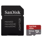 microSDXC 64GB Ultra Class10, 48Mb/s + Adapter + Android app. (124073)