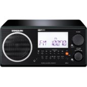 WR-2 B FM / AM digitális szintéreres fa dobozos asztali rádió (fekete)
