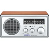 WR-1 W/S FM / AM klasszikus fa dobozos asztali rádió (dió/ezüst)
