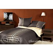 Greno - Choco brown pamut-szatén ágyneműhuzat kétszemélyes