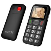 Senior fekete kártyafüggetlen mobiltelefon