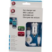 Töltő készlet micro USB szivargyújtó csatlakozóval 12/24V, 1A, csévélhető kábel, kábelhossz: 80cm