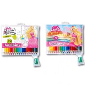 Barbie színes ceruza szett faragóval 18db