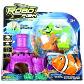RoboFish elemes robothal - zöld cápa lila várral