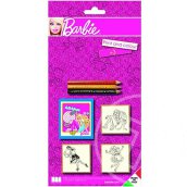 Barbie 3db-os nyomdaszett színes ceruzákkal