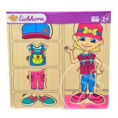 Öltöztető fa gyermek puzzle - Eichhorn