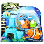 RoboFish elemes robothal - kék cápa kék várral
