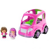 Little People autópajtások - Nagy zenélő rózsaszín autó figurákkal