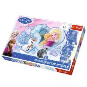 Disney hercegnők: Jégvarázs Magic Decor puzzle - 15 db