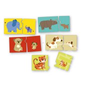 Párosító fa puzzle - vadállatok és kicsinyeik