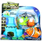 RoboFish elemes robothal - szürke cápa kék várral