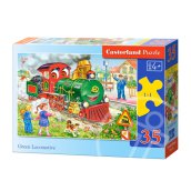 Zöld gőzmozdony 35 darabos puzzle