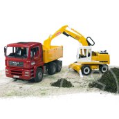 MAN TGA dömper - 40 cm és Liebherr 912 markológép - 35 cm