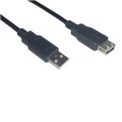 VCOM KÁBEL USB 2.0 HOSSZABBÍTÓ KÁBEL 5M FEKETE, PRÉMIUM (AMAF)