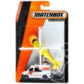 Matchbox: Repülő és kisautó - sárga helikopter és fehér mentőautó