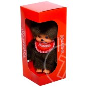 Monchhichi - fiú figura piros előkével - 20 cm