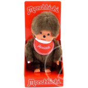 Monchhichi - fiú figura kis piros előkével - 20 cm