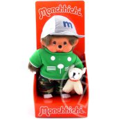 Monchhichi - fiú figura sportos ruhában kutyával - 20 cm