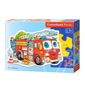 Tűzoltó autó 15 darabos sziluett puzzle