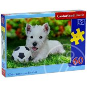 Westie kölyök focilabdával puzzle - 60 db