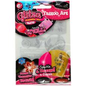 Glitza csillámtetoválás: fekete és vörös